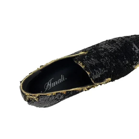 NEW AMALI Men's Slip On Gold/Black Sequins Loafers Flipp-428 size 15 - Picture 14 of 14
